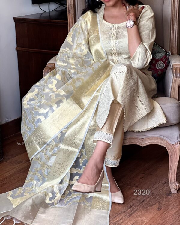 Elegant Jacquard brocade banarsi suits