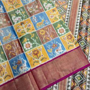 ikkat silk sarees double weaving