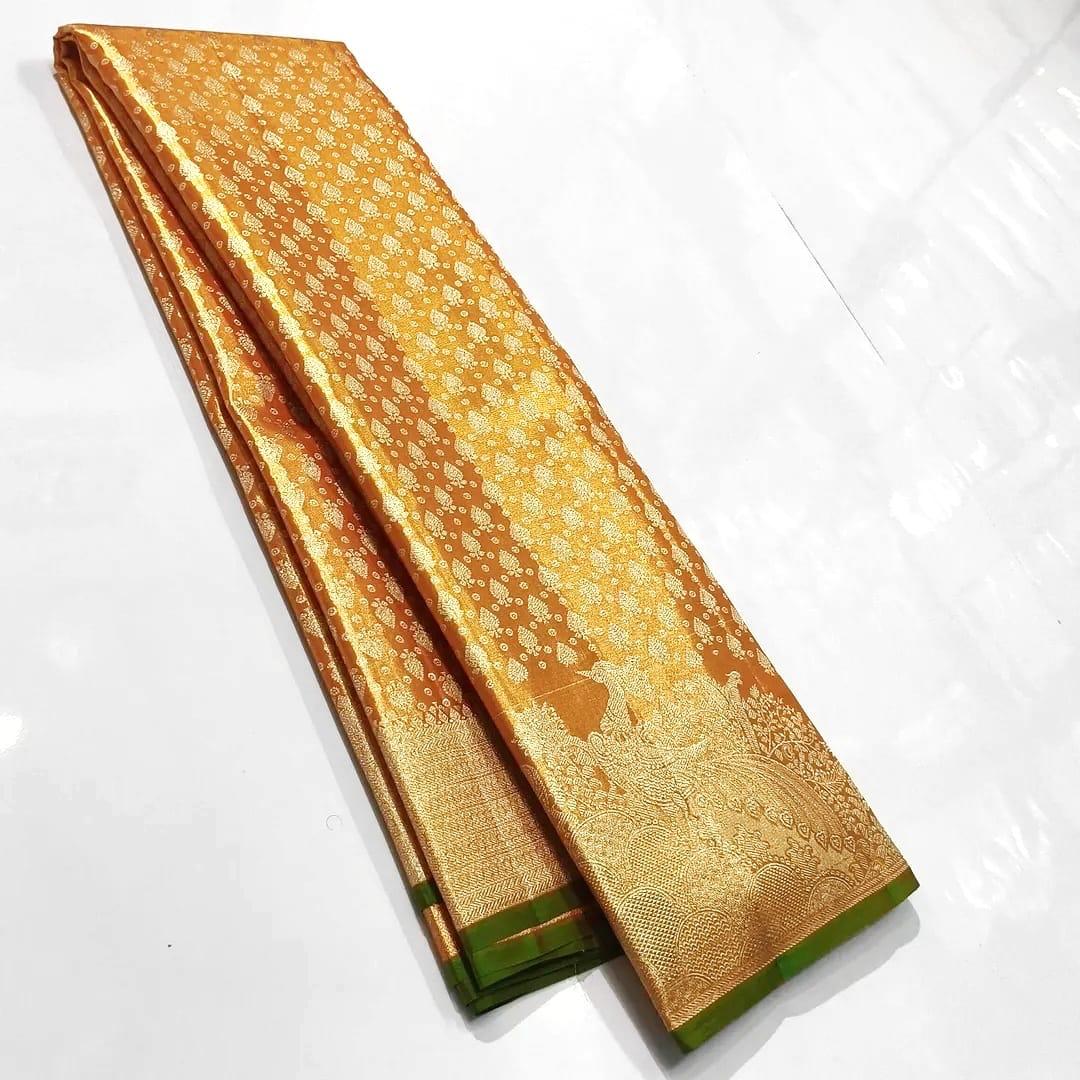 Pure Kanchipuram tissue meenakari 3 Pure Kanchipuram tissue meenakari - Image 3