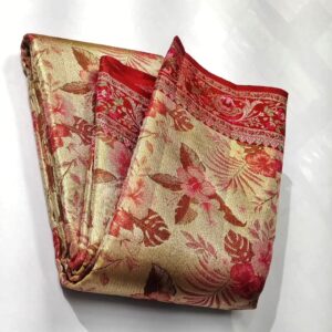 Pure kanchipattu tissue floral 5D meenakari 
