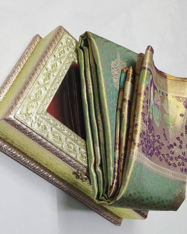Pure kanchipattu tissue floral Meena brocade