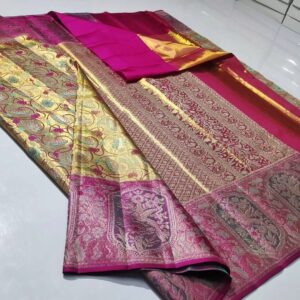 New Bridal wear pure kanchipattu meenakari brocade