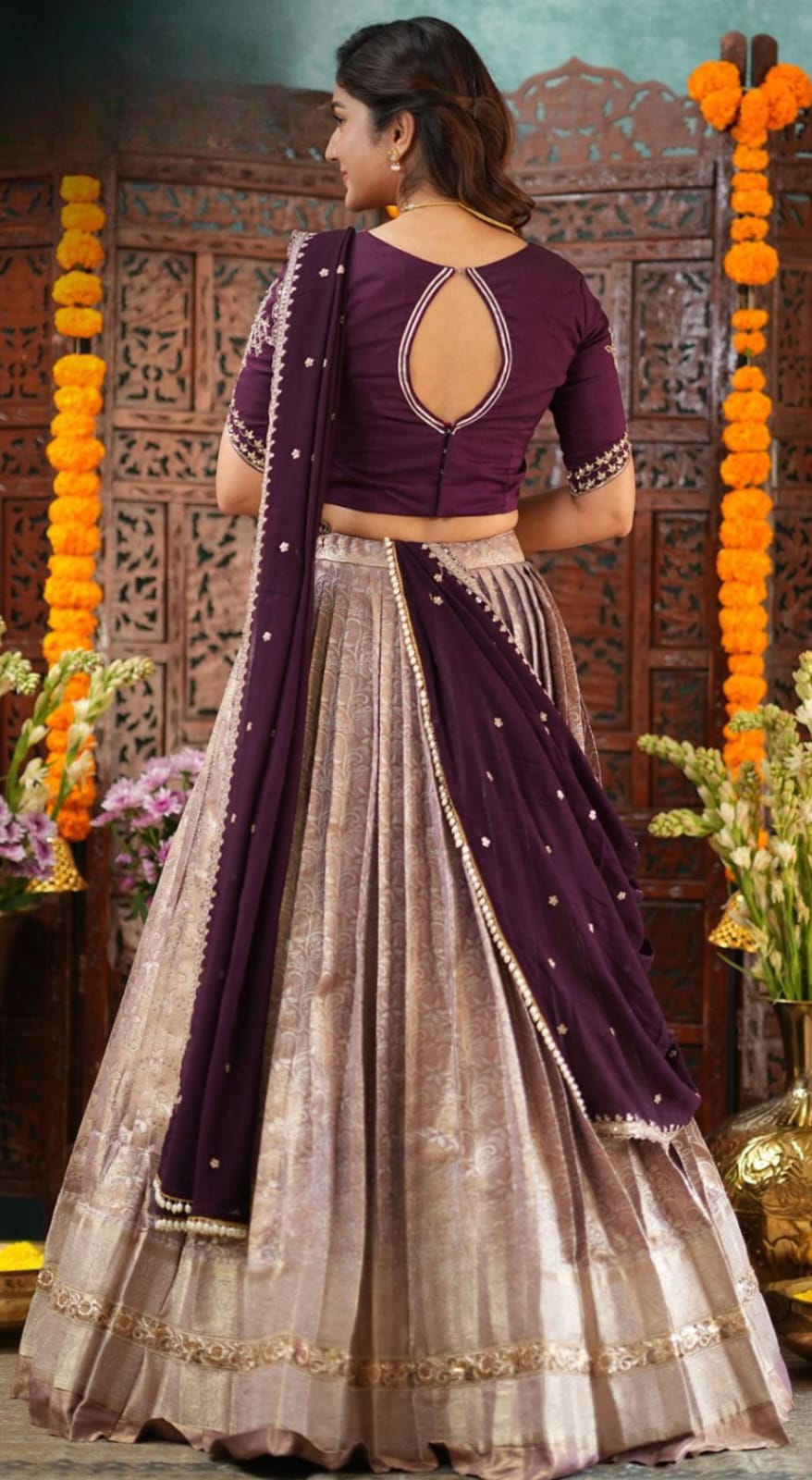 Rich Wine Lehenga Set 3 Rich Wine Lehenga Set - Image 3