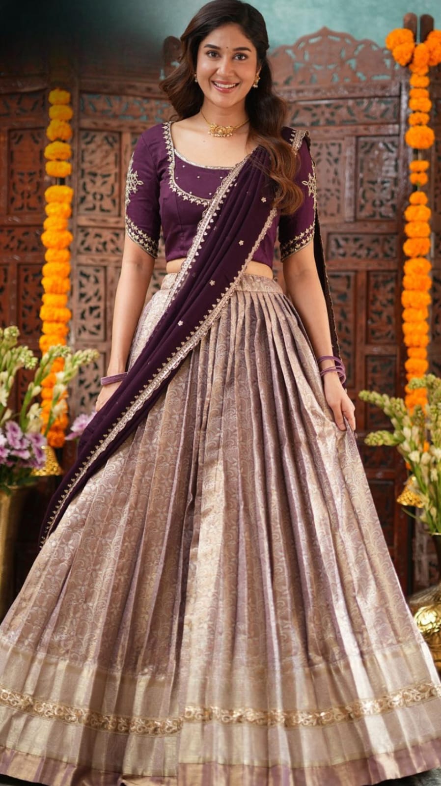 Rich Wine Lehenga Set 13 Rich Wine Lehenga Set