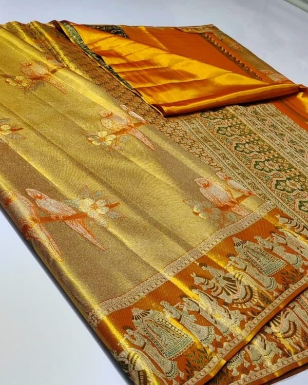 Exclusive wedding collection pure kanchipattu tissue