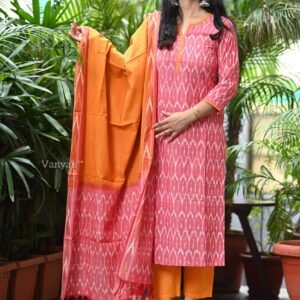 Pure Handloom Ikat Pochampally Cotton Kurti Sets