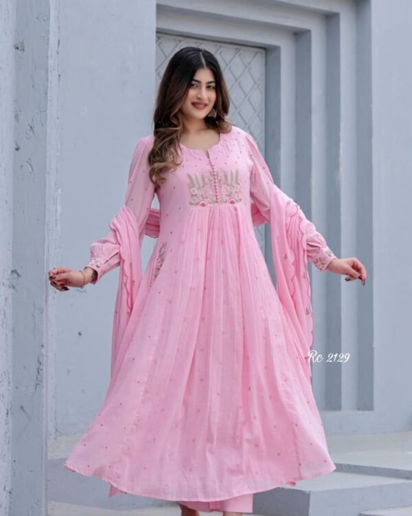 Premium pink mul cotton kurti
