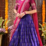 Blue ikkat soft silk Lehenga Set Where To Buy A Festival Lehenga