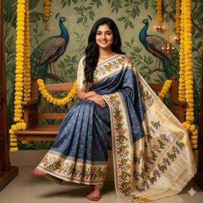 Ikkat silk sarees