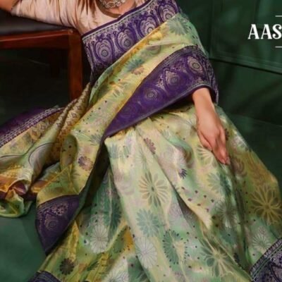Pure kanchi pattu tissue floral