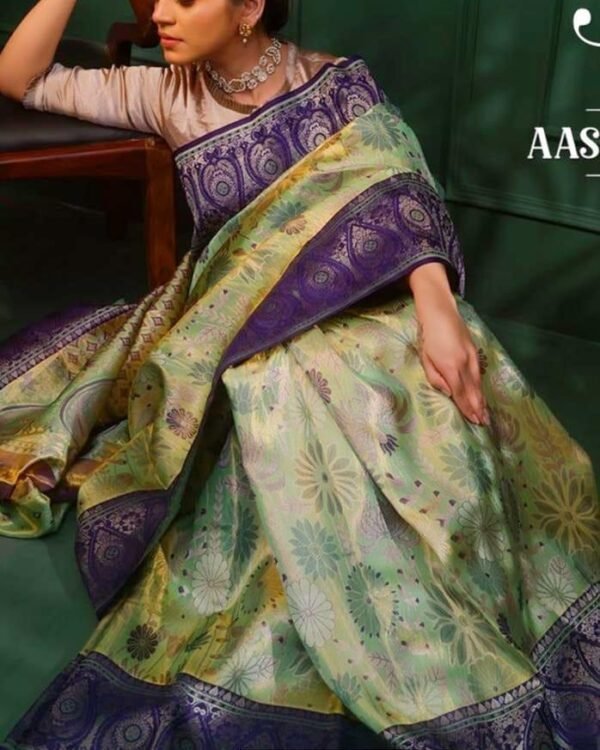Pure kanchi pattu tissue floral