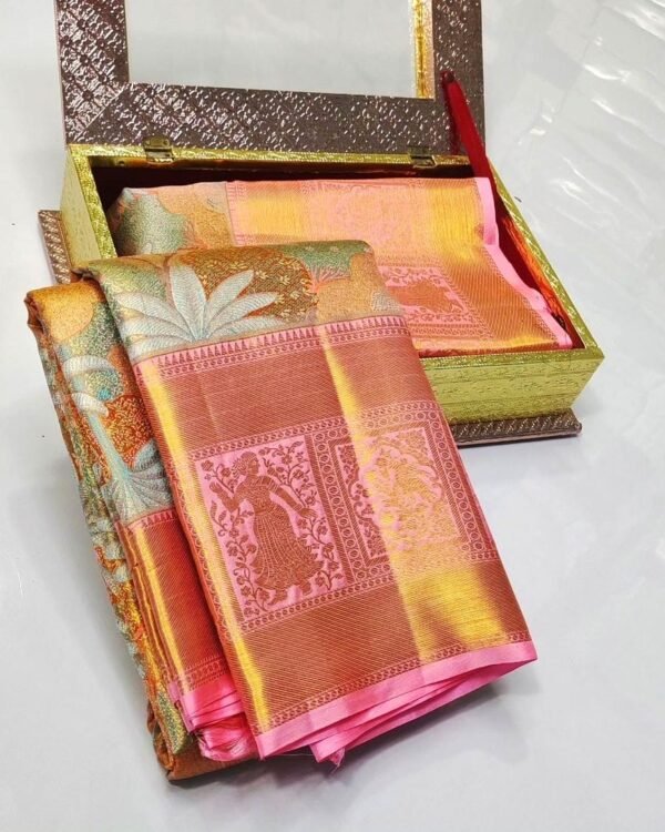 Pure kanchi pattu tissue 5d kuttu embose Brocade