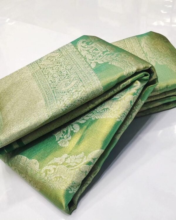 Pure kanchi pattu tissue edge to edge 2d kalanjali brocade