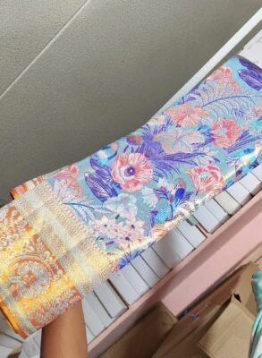 New Pure kanchi pattu tissue floral 4d exclusive designs
