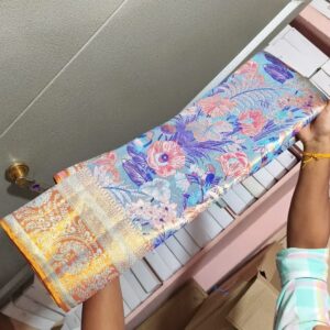 New Pure kanchi pattu tissue floral 4d exclusive designs