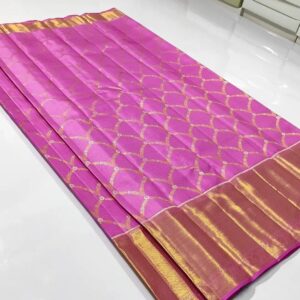Special Pure Kanchipuram Resham warp Meena work designs 