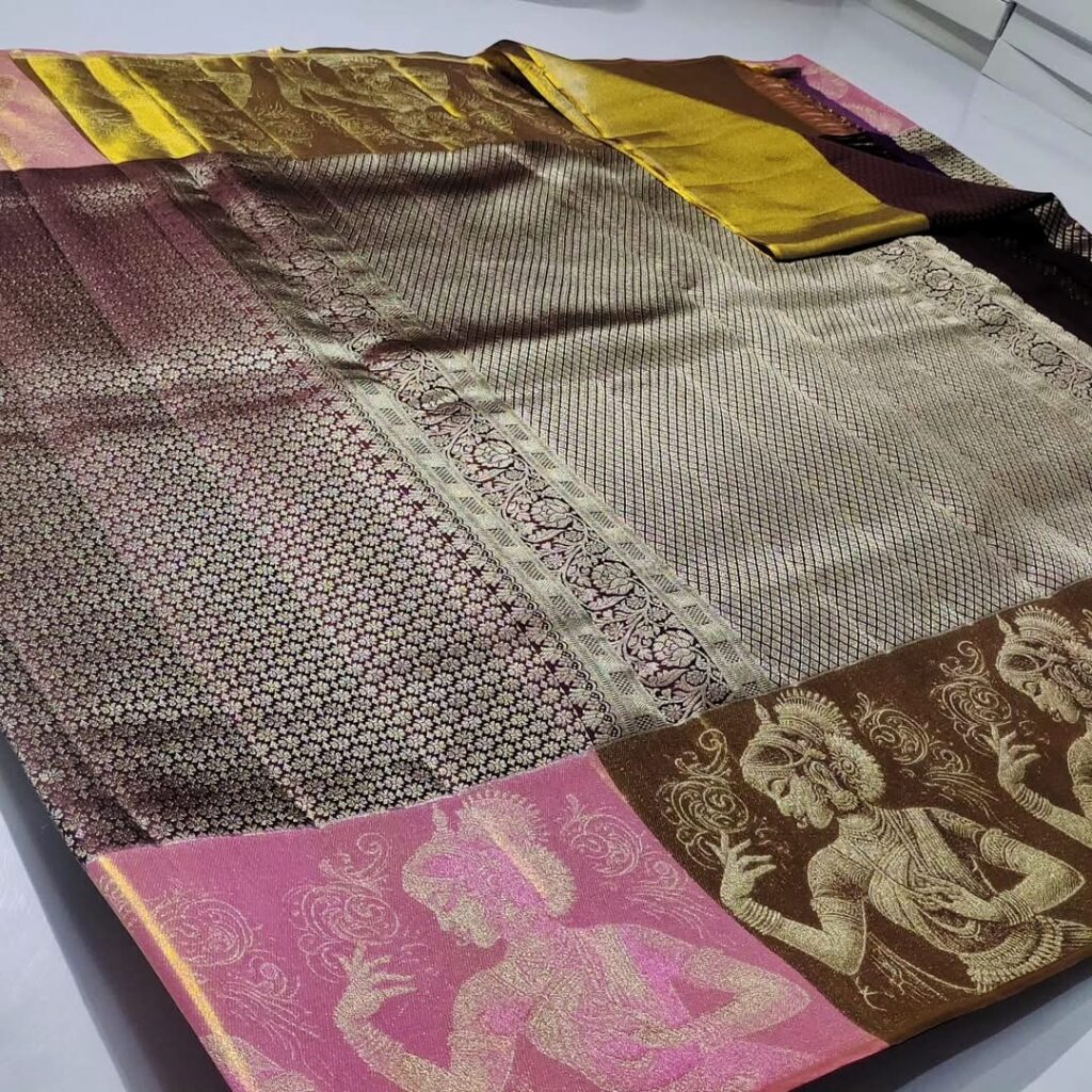 Buy No.1 Kanchipuram Pure Tissue Silk Sarees For Bride