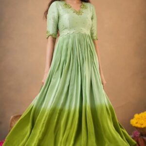 Elora Ethnica Natural Crepe (Dress) In Mint Green