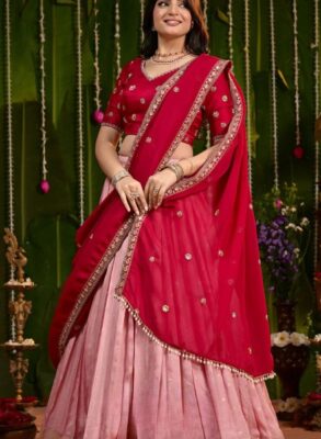 Laxmi Wine Russian Silk Lehenga Set