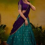 Megh rangini Soft Silk Lehenga Set In Peacock blue