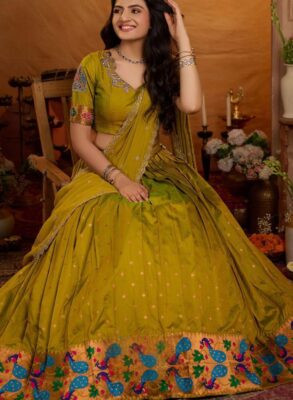 Paithani Silk Mustard Lehenga Set