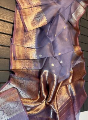 Pure Handloom Banarasi Kora Silk Saree