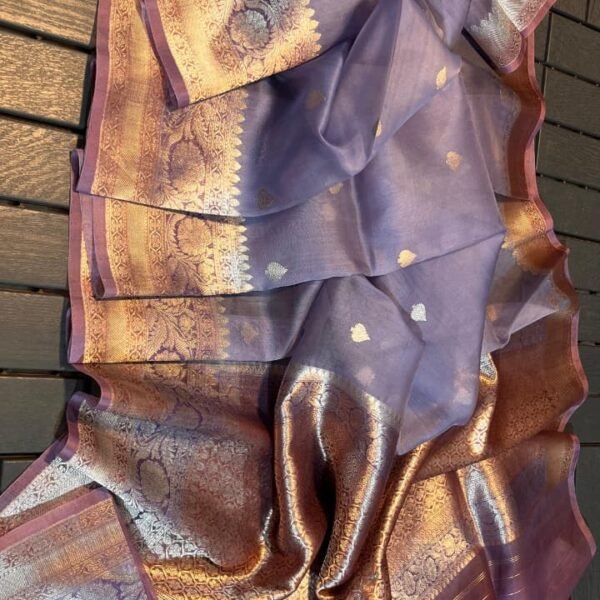 Pure Handloom Banarasi Kora Silk Saree