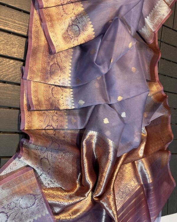 Pure Handloom Banarasi Kora Silk Saree