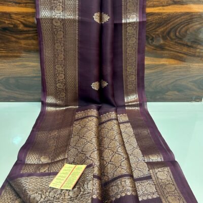 Pure Handloom Banarasi Kora Silk Saree