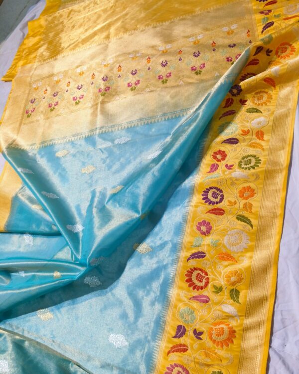 New Handloom pure banarasi silk by tissue
