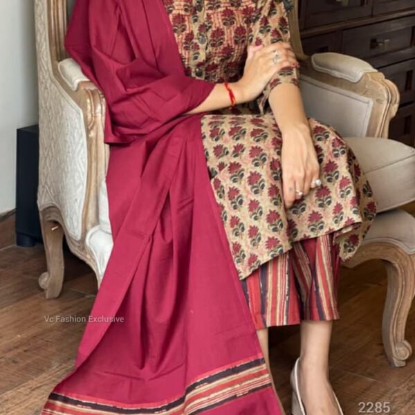 Hand block ajrak printed design kurti set | Kurti