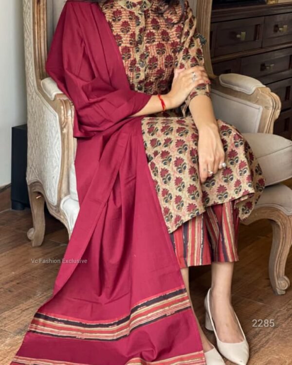 Hand block ajrak printed design kurti set | Kurti