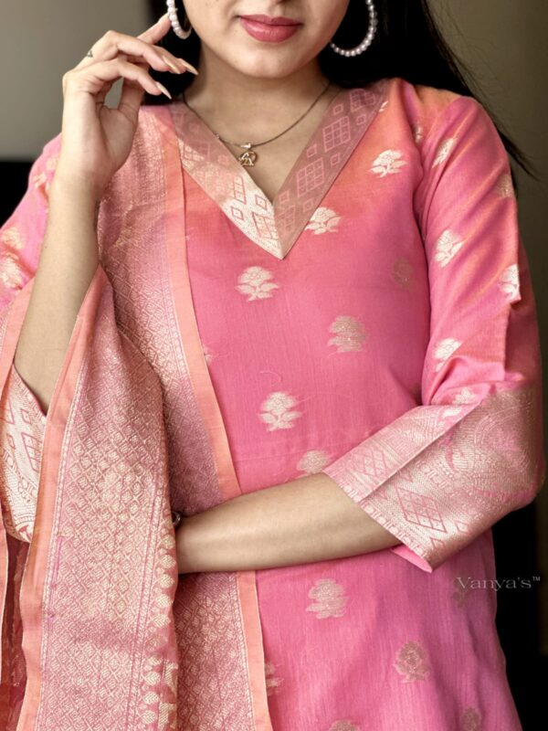 Pure banarasi silk jacquard self zari thread banarasi suit - Image 12