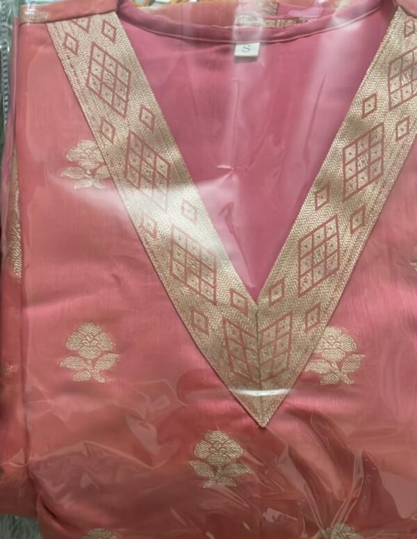 Pure banarasi silk jacquard self zari thread banarasi suit - Image 2