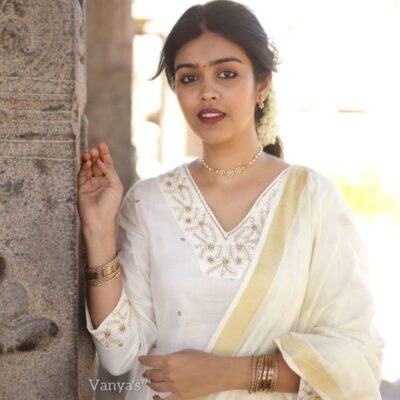 Pure organic jam cotton silk and linen dupatta