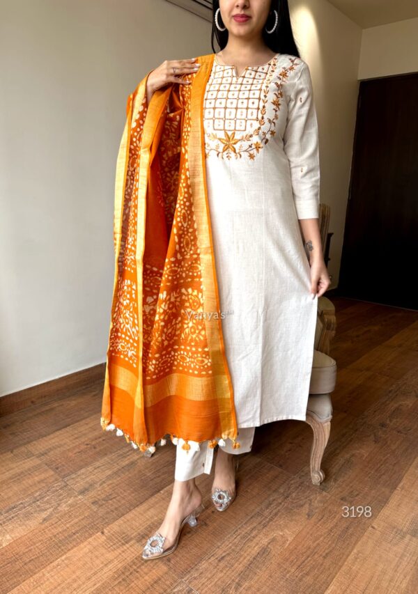 Pure handloom khadi cotton weaving based fabric kurta - Image 5