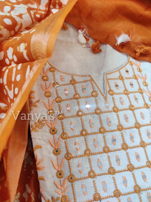 Pure handloom khadi cotton weaving based fabric kurta - Image 3