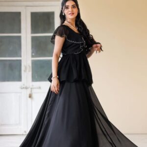 Celestial Indo Western in Black
