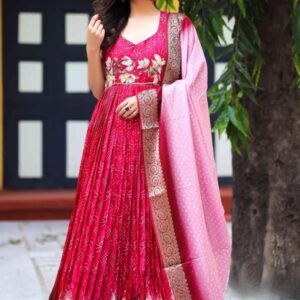 Imperial Bandhej Anarkali Dress