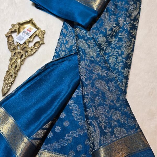 Pure crepe Mysore silk sarees | Wrinkle crepe brocade