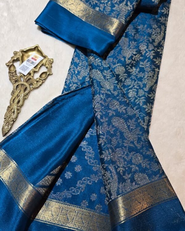 Pure crepe Mysore silk sarees | Wrinkle crepe brocade