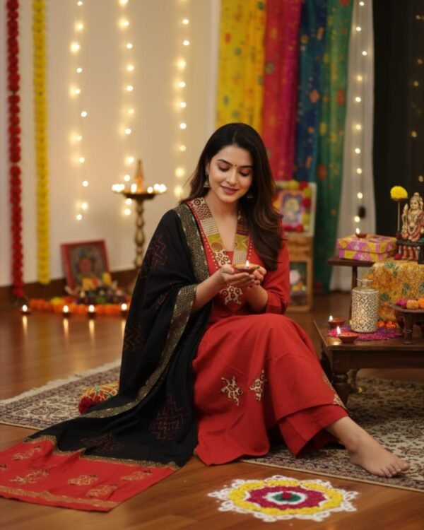 Handloom Cotton anarkali pattern kurta