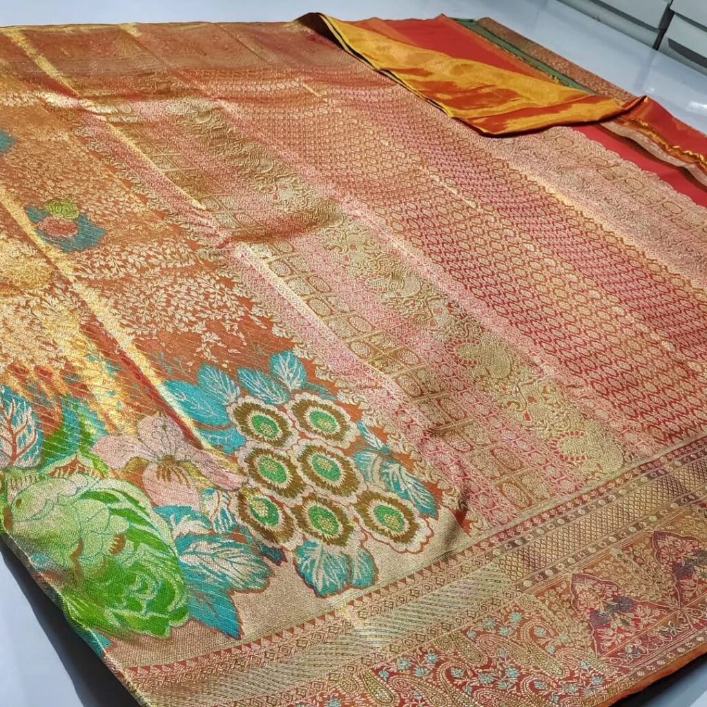 Buy No.1 Kanchipuram Pure Tissue Silk Sarees For Bride