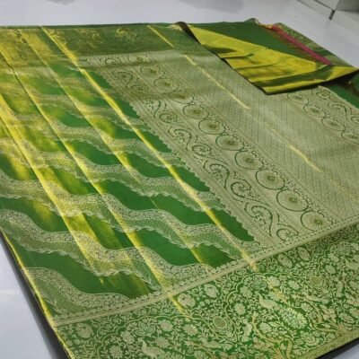 Special pure kanchipattu tissue meena work 