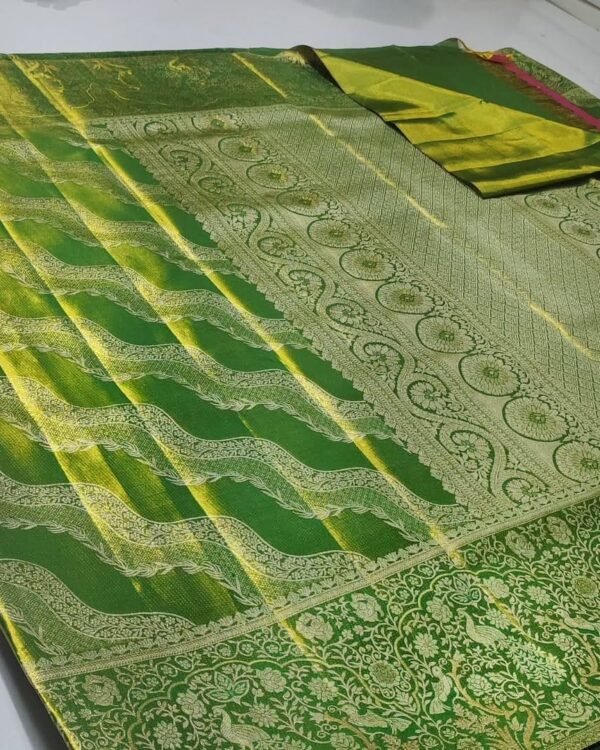 Special pure kanchipattu tissue meena work