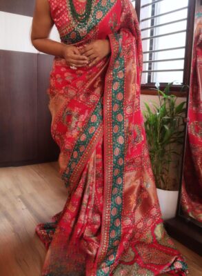 Grand Banarasi silk saree in a luxurious collection.