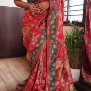Grand Banarasi silk saree in a luxurious collection.