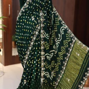 Hand Bandhej on pure Gajji silk sarees