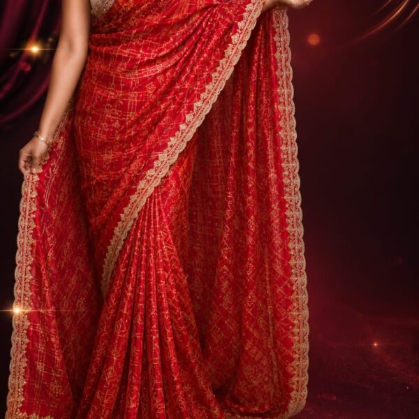 Handloom georgette sarees with pure tissue