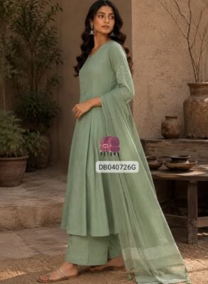 Premium fine cotton kurta with kantha
